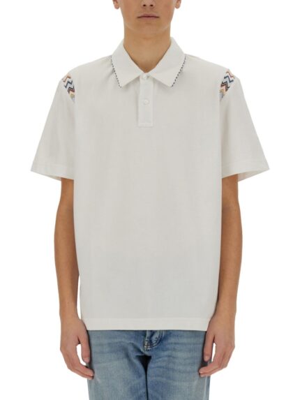 Missoni POLO SHIRT WITH ZIG ZAG EMBROIDERY