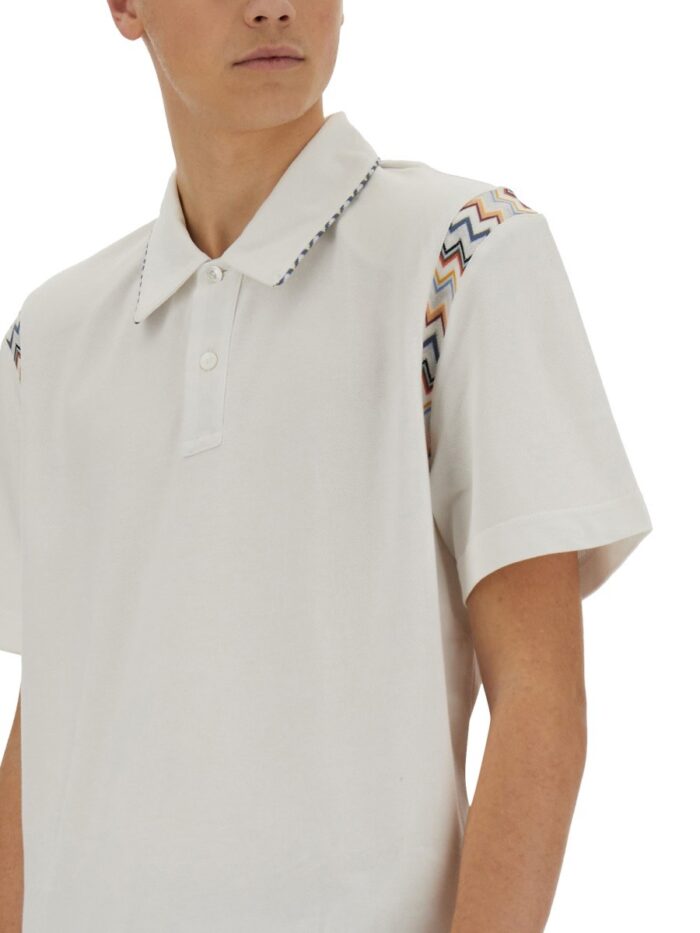 Missoni POLO SHIRT WITH ZIG ZAG EMBROIDERY