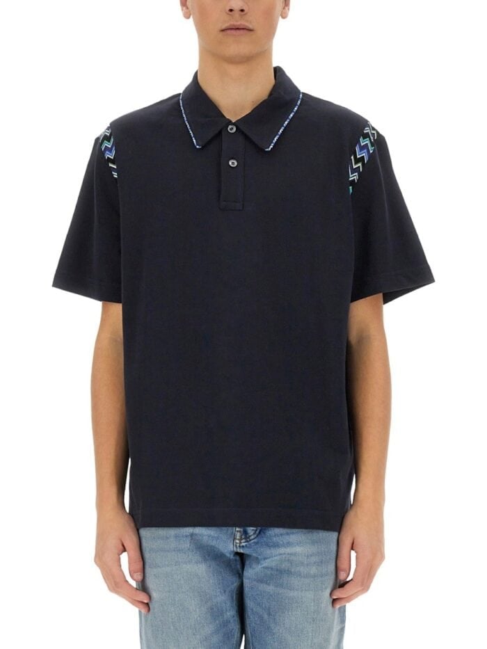 Missoni POLO SHIRT WITH ZIG ZAG EMBROIDERY