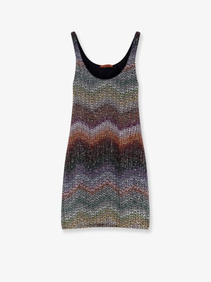 Missoni Short Knitted Dress With All-over Sequins