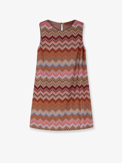 Missoni Short Viscose Dress With Chevron Pattern