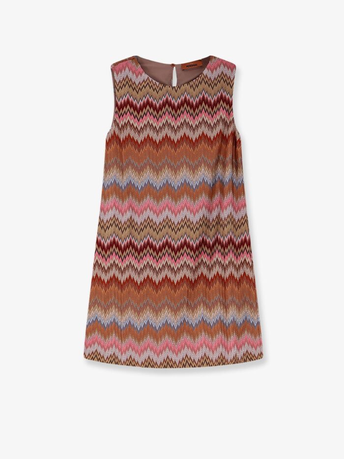 Missoni Short Viscose Dress With Chevron Pattern
