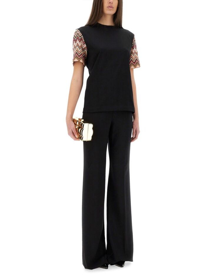 Missoni T-SHIRT WITH ZIG ZAG KNIT SLEEVES