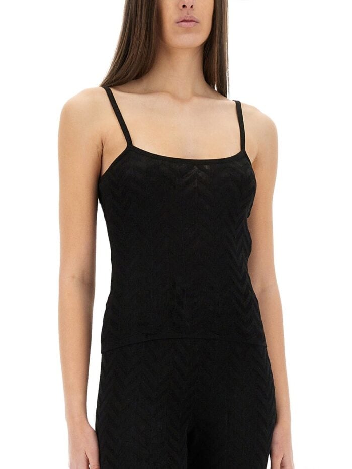 Missoni TONE-ON-TONE CHEVRON PATTERN TOP