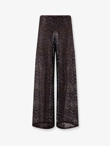 Missoni Viscose Blend Trousers With Chevron Pattern
