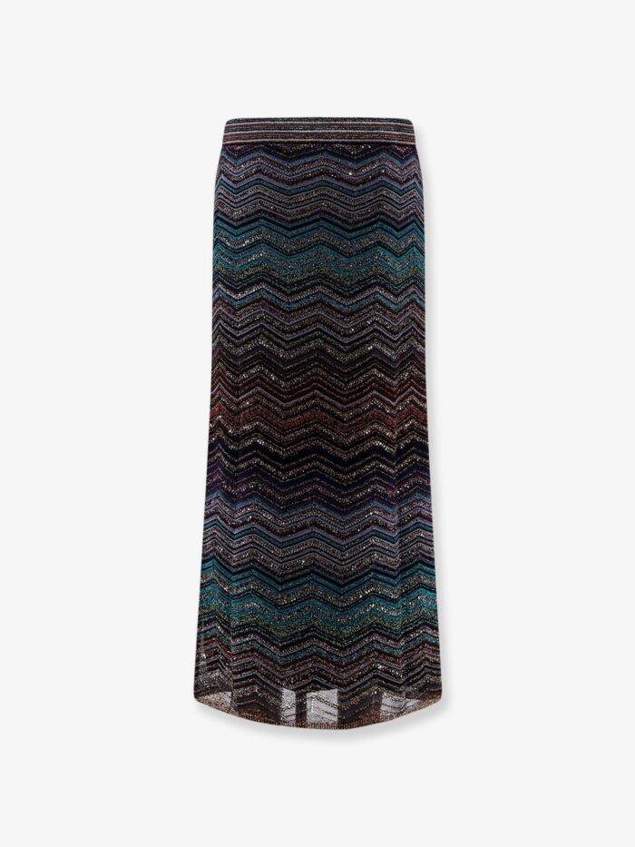 Missoni Viscose Skirt With Laminated Chevron Pattern