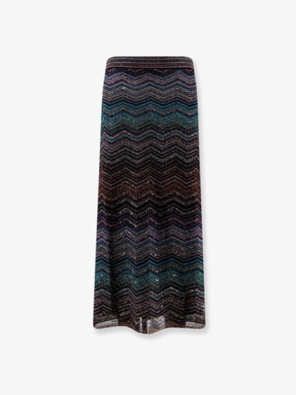 Missoni Viscose Skirt With Laminated Chevron Pattern