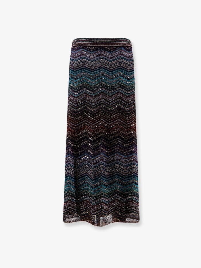 Missoni Viscose Skirt With Laminated Chevron Pattern