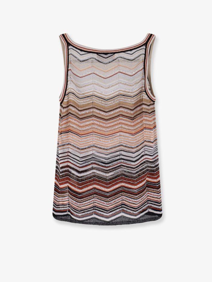 Missoni Viscose Tank Top With Laminated Chevron Pattern