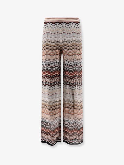 Missoni Viscose Trousers With Laminated Chevron Pattern