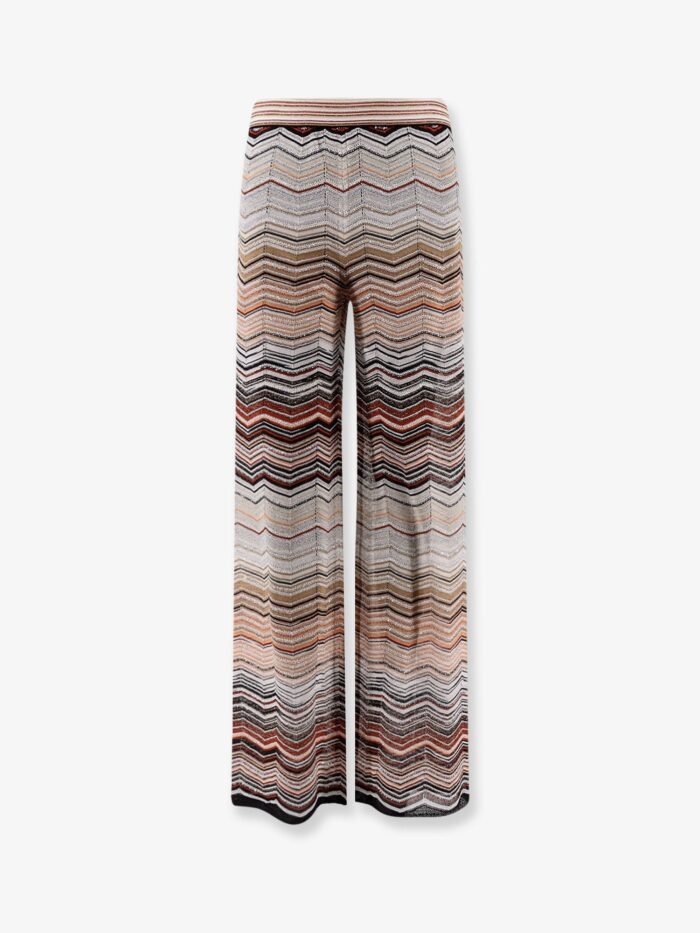 Missoni Viscose Trousers With Laminated Chevron Pattern