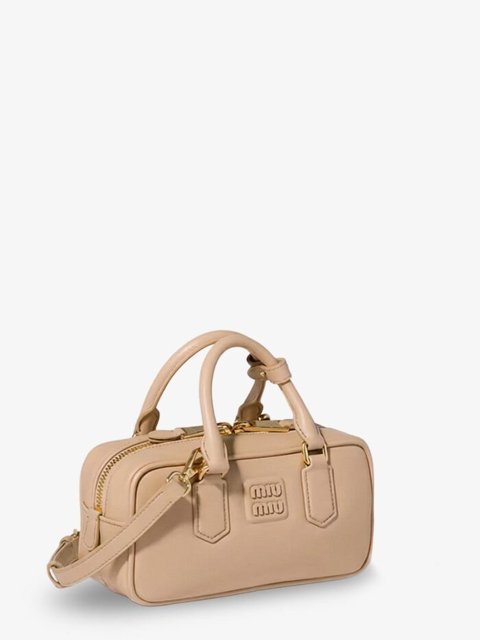 Miu Miu Arcadie Leather Crossbody Bag With Lettering Logo On The Front