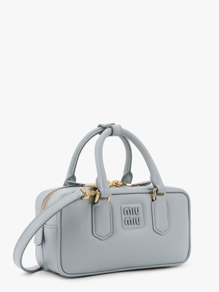 Miu Miu Arcadie Leather Handbag With Embossed Logo