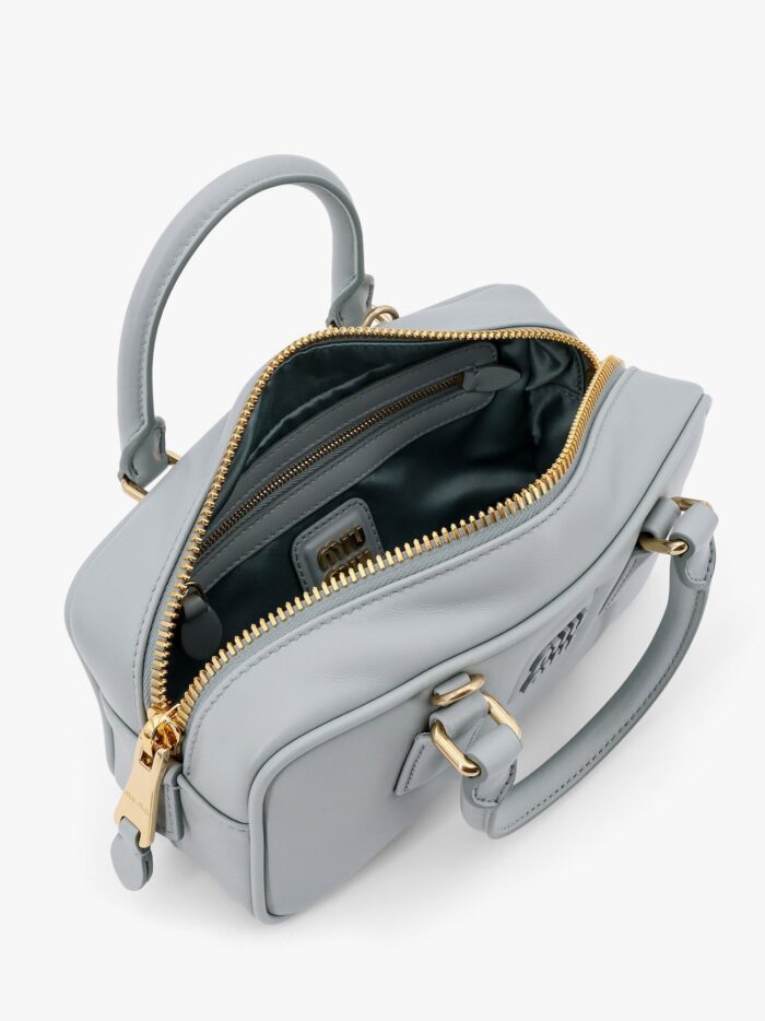 Miu Miu Arcadie Leather Handbag With Embossed Logo