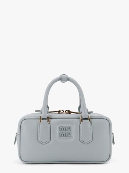 Miu Miu Arcadie Leather Handbag With Embossed Logo
