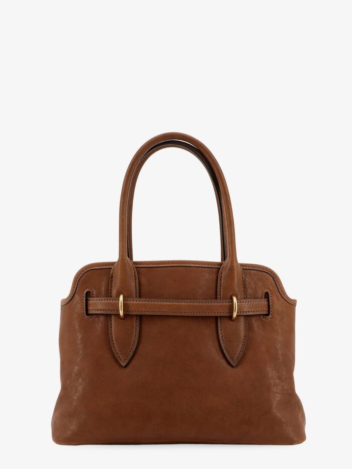 Miu Miu Aventure Leather Handbag With Embossed Lettering Logo