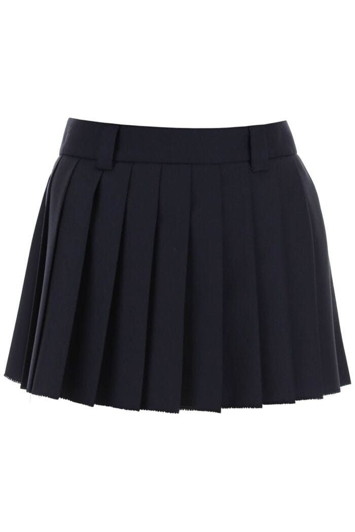 MIU MIU Batavia Pleated Mini Skirt