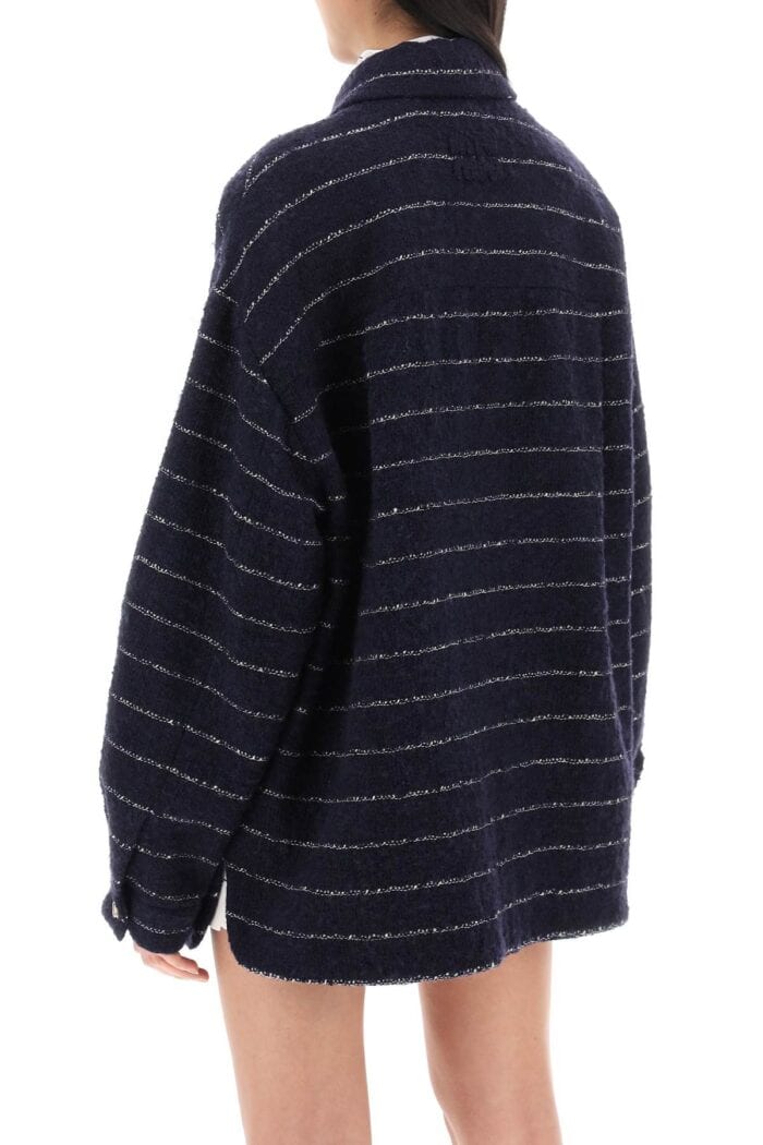 MIU MIU Blouson Jacket In Striped Boucle Wool