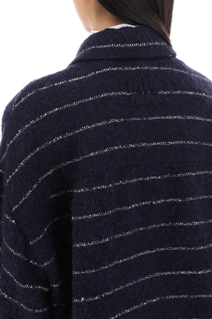 MIU MIU Blouson Jacket In Striped Boucle Wool