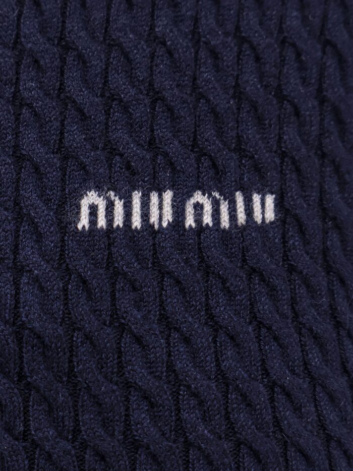 Miu Miu Cable-knit Cachemire Blend Cardigan