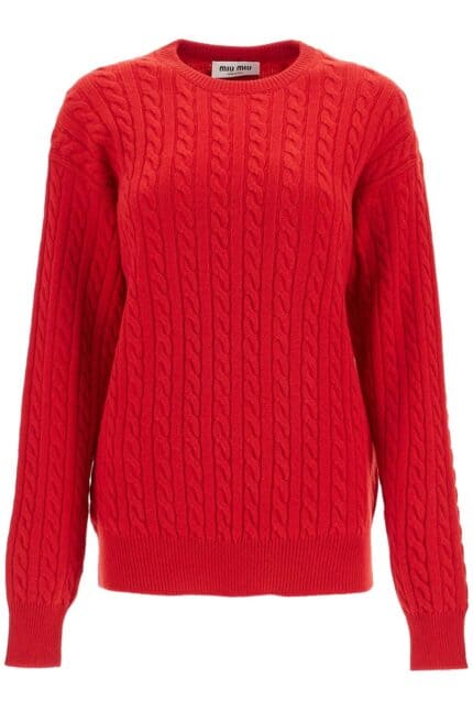 MIU MIU 'cashmere Cable Knit Pullover