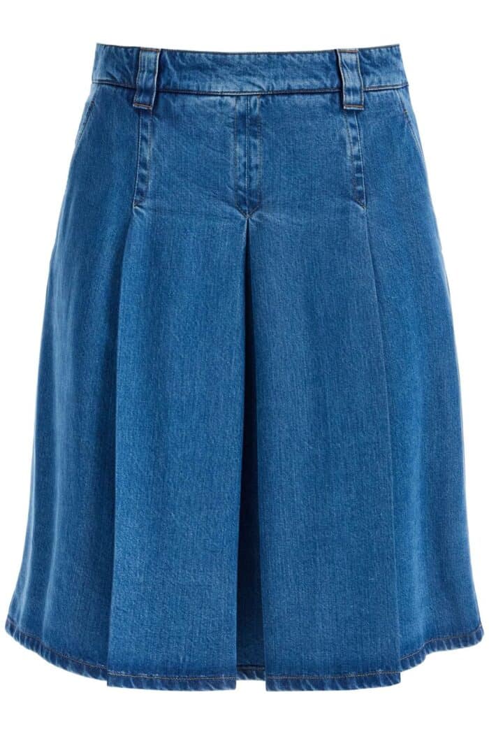 MIU MIU "chambray Pleated Midi