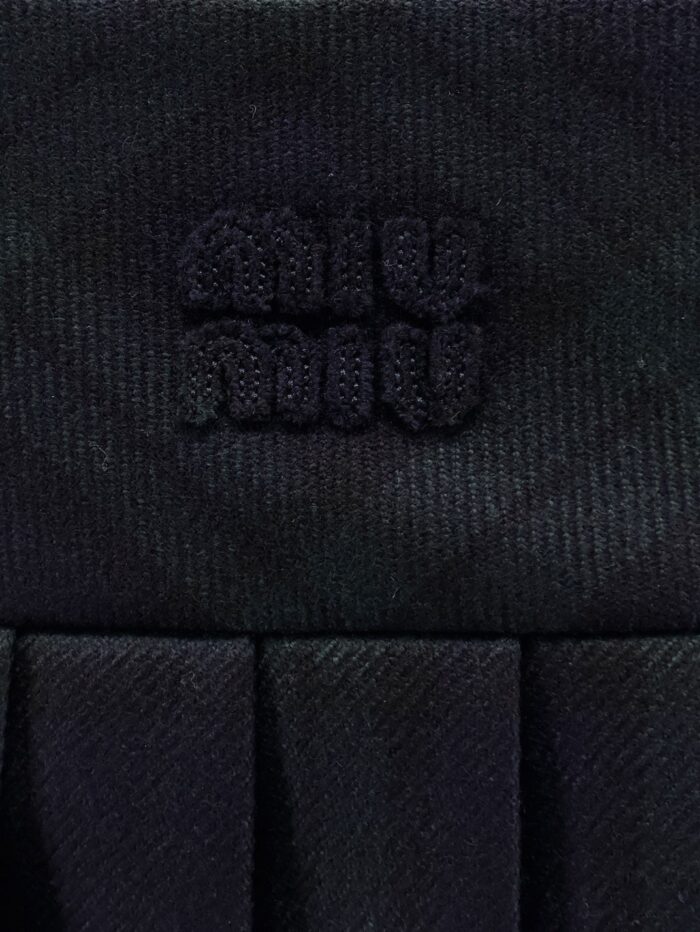 Miu Miu Check Virgin Wool Mini Skirt