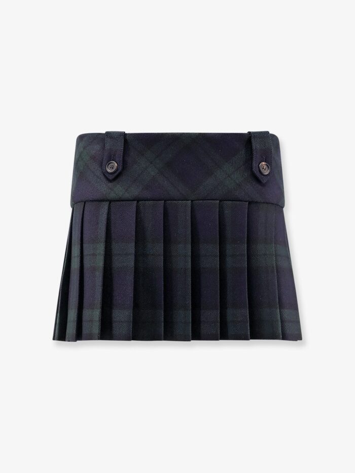 Miu Miu Check Virgin Wool Mini Skirt