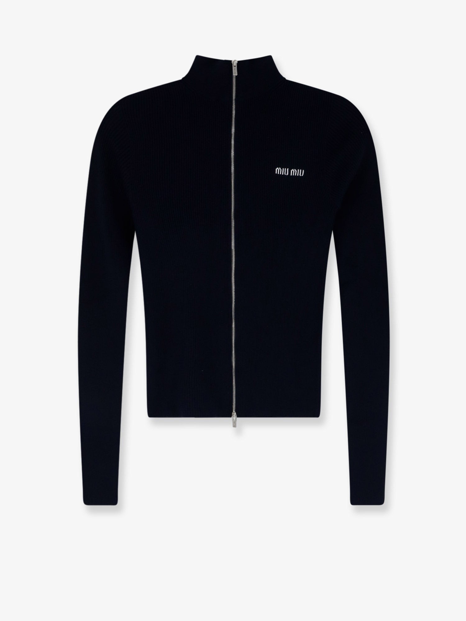 Miu Miu Cotton Cardigan With Front Logo Inlay