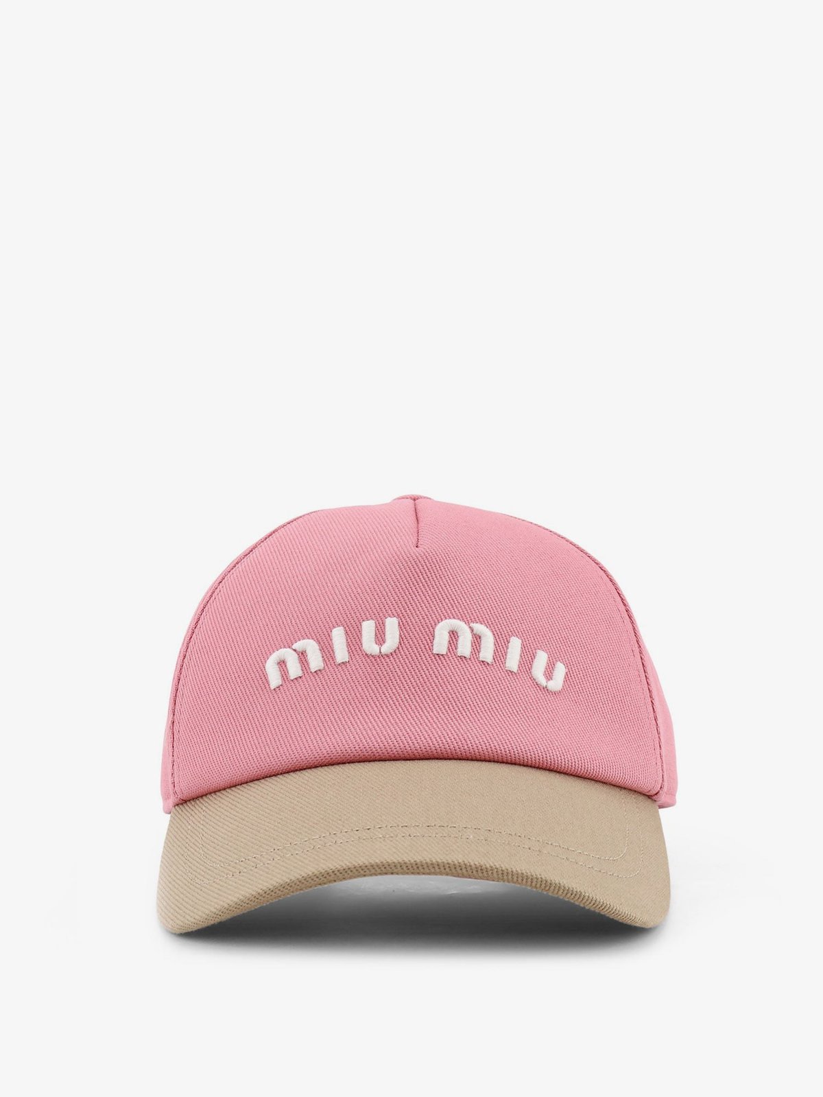 Miu Miu Cotton Hat With Embroidered Lettering Logo