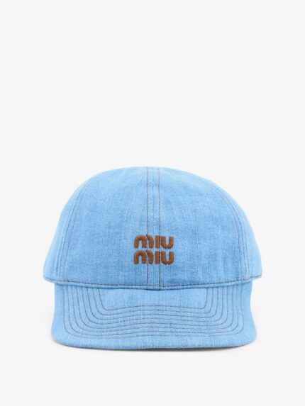 Miu Miu Cotton Hat With Embroidered Logo On The Front