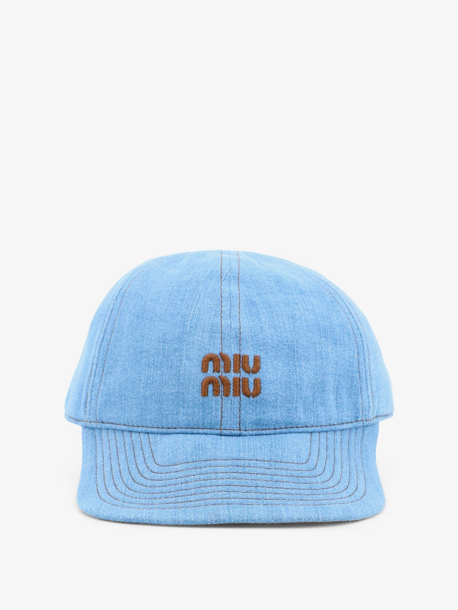 Miu Miu Cotton Hat With Embroidered Logo On The Front
