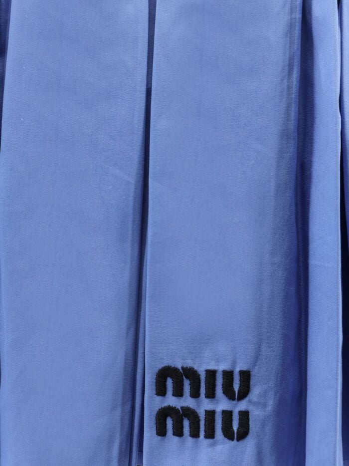 Miu Miu Cotton Mini Skirt With High Cashmere And Cotton Band