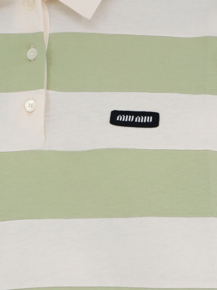 Miu Miu Cotton Polo Shirt With Striped Pattern