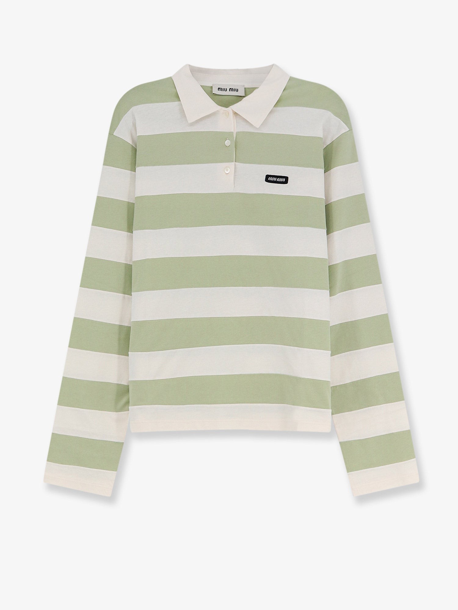 Miu Miu Cotton Polo Shirt With Striped Pattern