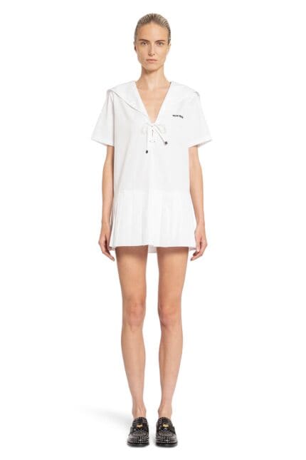 MIU MIU Cotton Poplin Marinire Mini Dress