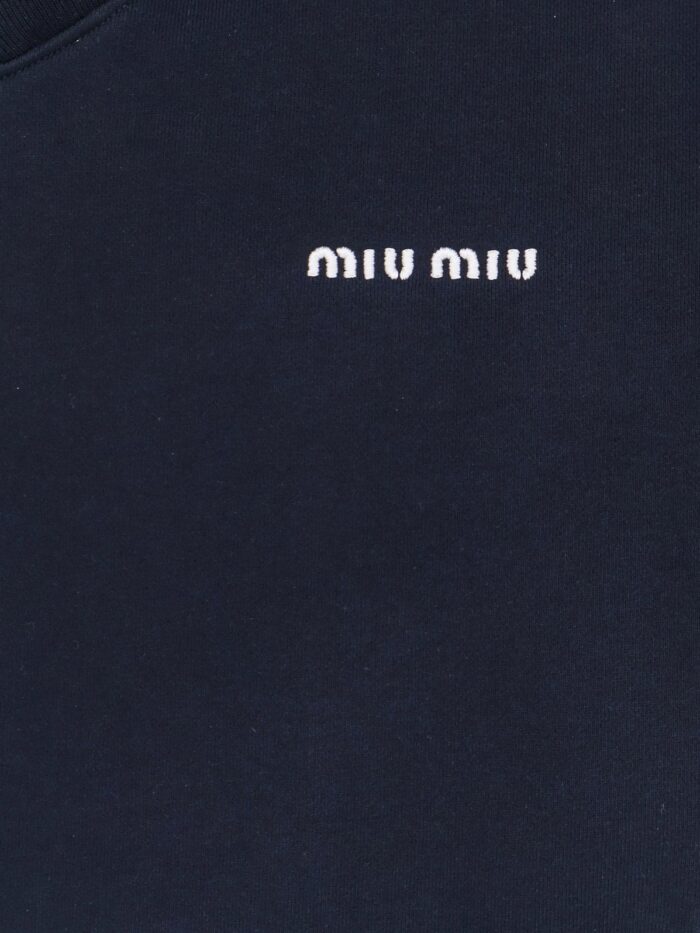 Miu Miu Cotton Sweatshirt With Logo Embroidery
