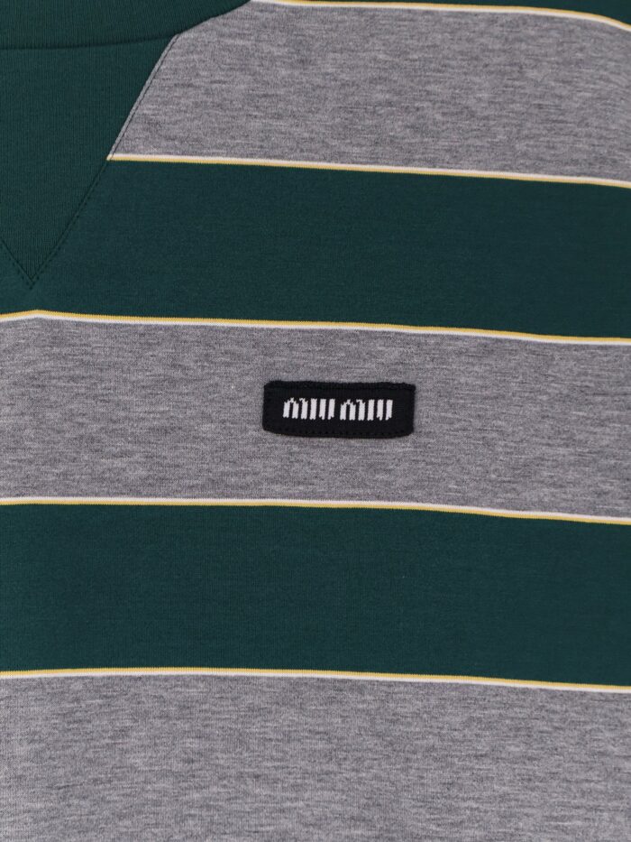 Miu Miu Cotton Sweatshirt With Striped Pattern