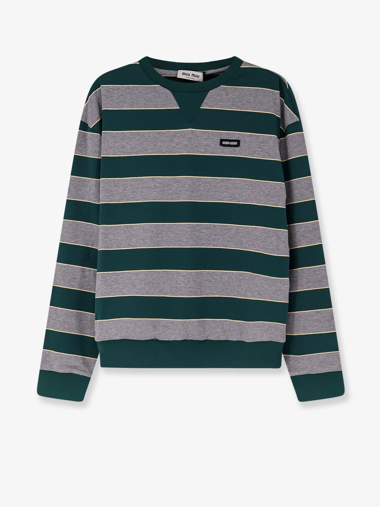 Miu Miu Cotton Sweatshirt With Striped Pattern