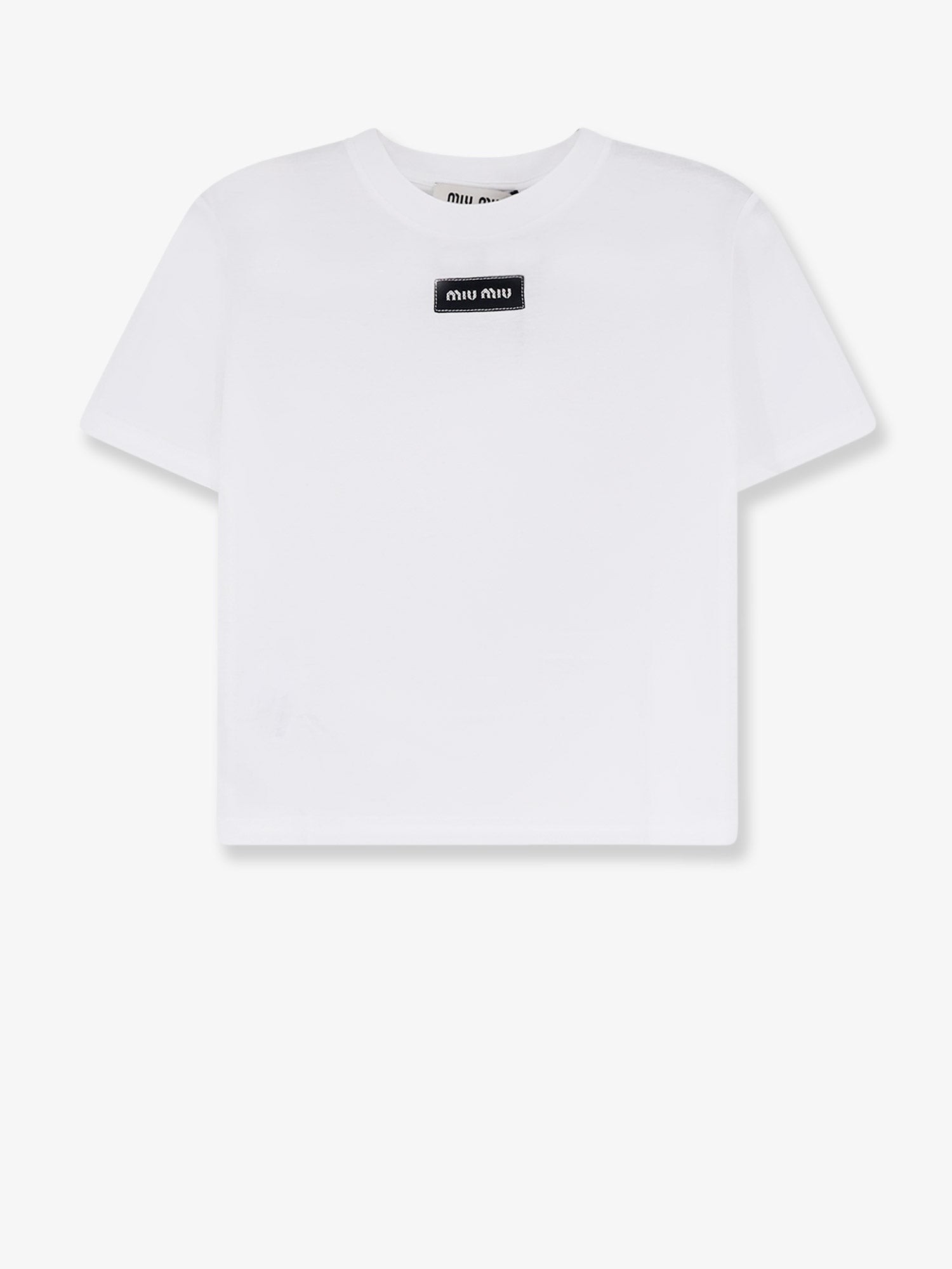 Miu Miu Cotton T-shirt With Embroidered Logo On The Front
