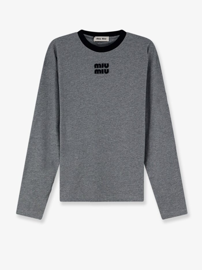 Miu Miu Cotton T-shirt With Front Logo