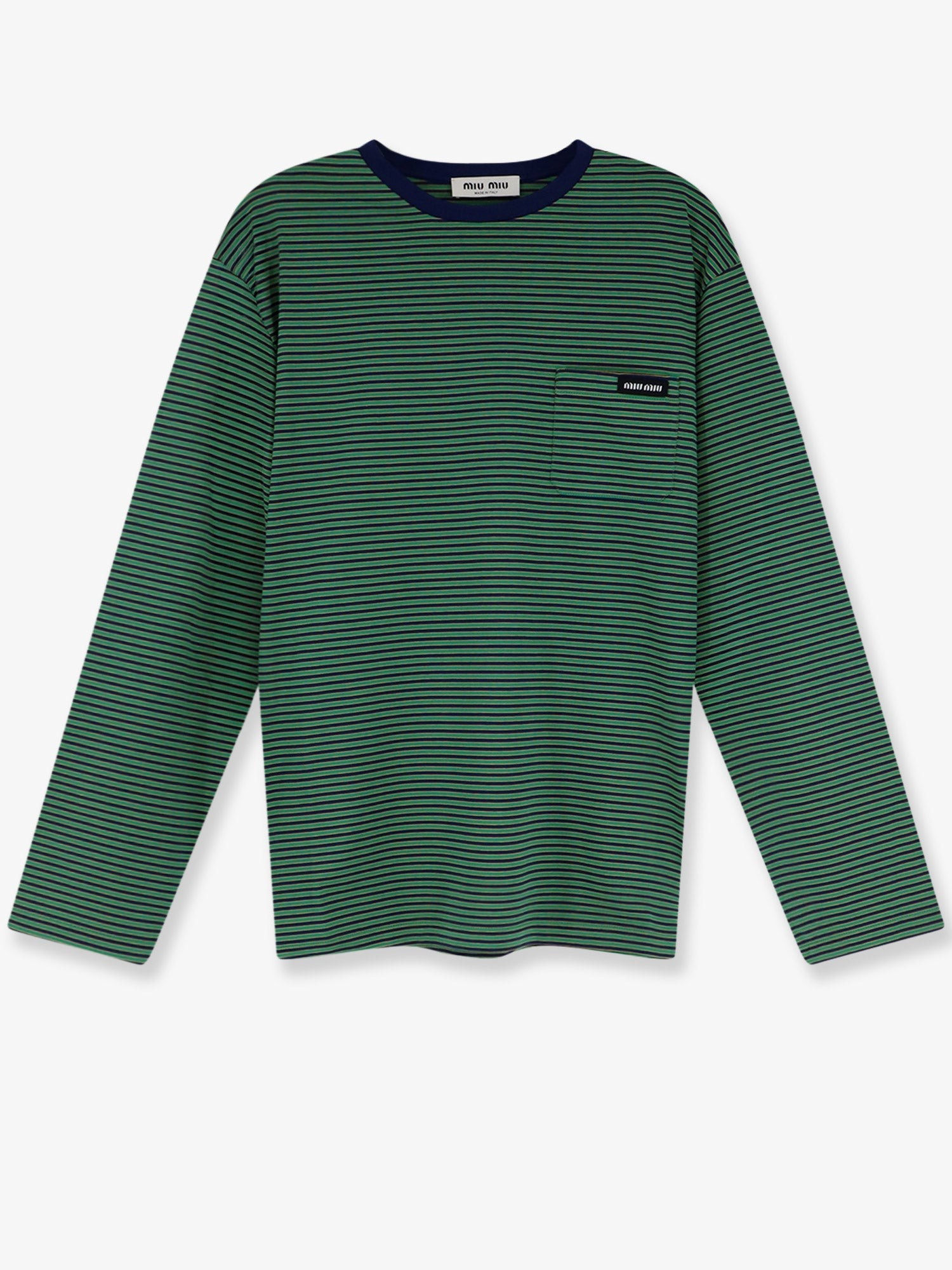 Miu Miu Cotton T-shirt With Striped Pattern