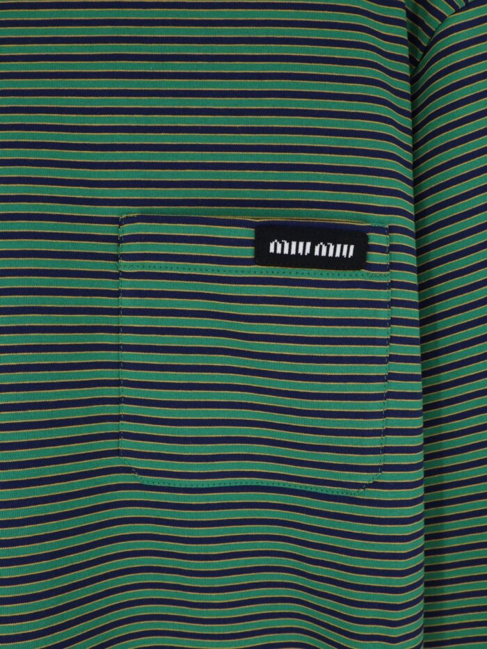 Miu Miu Cotton T-shirt With Striped Pattern