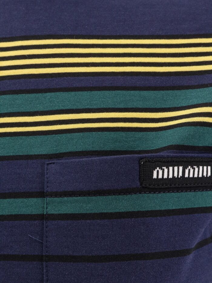 Miu Miu Cotton T-shirt With Striped Pattern
