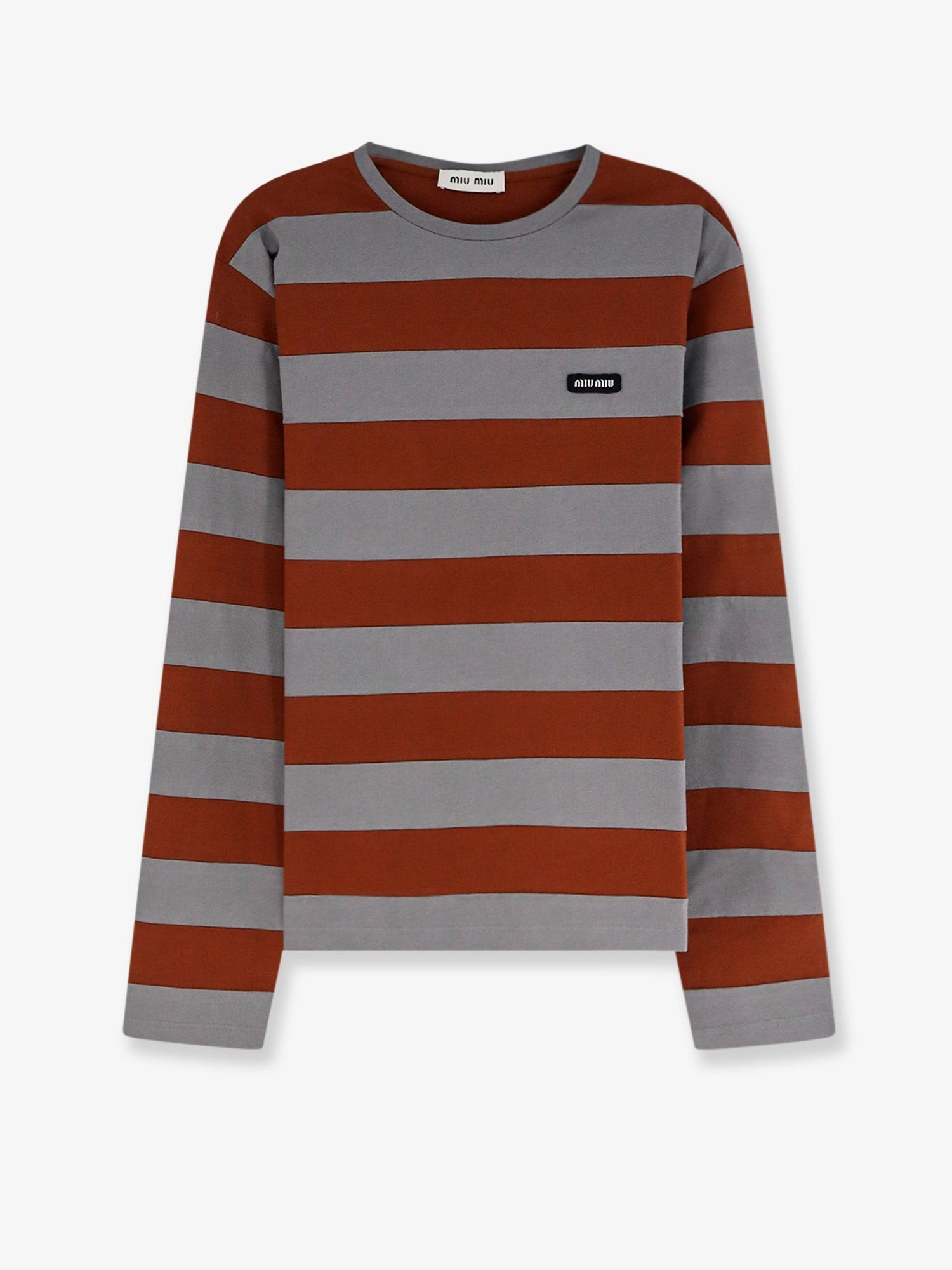 Miu Miu Cotton T-shirt With Striped Pattern
