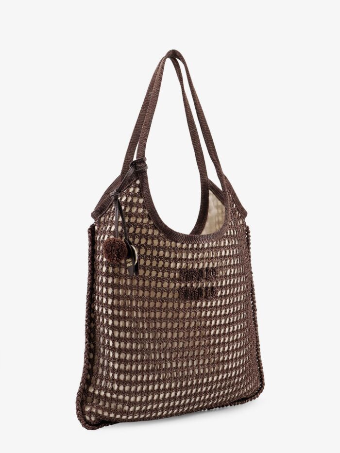 Miu Miu Crochet Mesh Shopping Bag With Tone-on-tone Logo On The Front