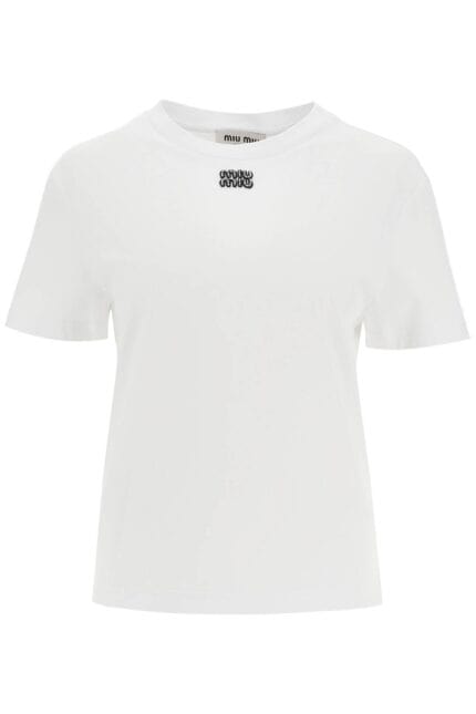 MIU MIU Decorated Logo T-shirt