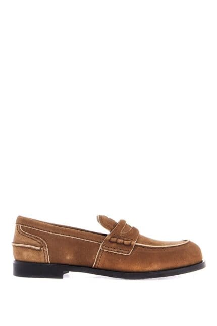 MIU MIU Delav Suede Leather Penny Loafers