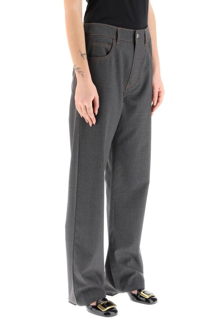 Miu Miu Denim-effect Cool Wool Pants