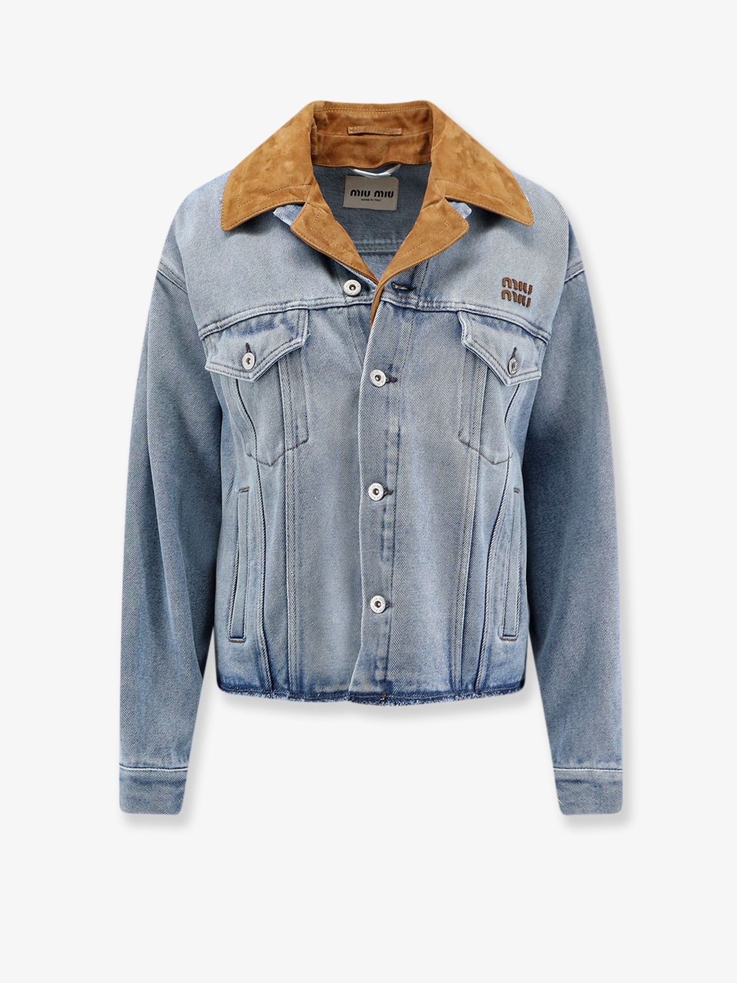 Miu Miu Denim Jacket With Suede Detail
